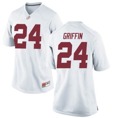 Women's Alabama Crimson Tide #24 Clark Griffin White Game NCAA College Football Jersey 2403ZUTE4